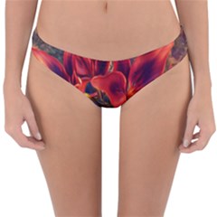 Red Lillies Bloom Flower Plant Reversible Hipster Bikini Bottoms by Pakrebo