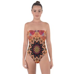 Abstract Kaleidoscope Design Tie Back One Piece Swimsuit by Pakrebo