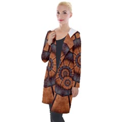 Abstract Kaleidoscope Texture Hooded Pocket Cardigan by Pakrebo