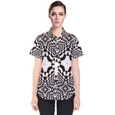 Tile Repeating Pattern Texture Women s Short Sleeve Shirt by Pakrebo