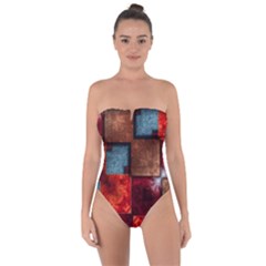 Abstract Depth Structure 3d Tie Back One Piece Swimsuit by Pakrebo