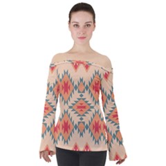 Tribal Signs 2       Off Shoulder Long Sleeve Top by LalyLauraFLM