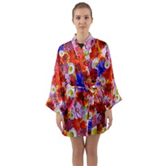 Multicolored Daisies Long Sleeve Kimono Robe by retrotoomoderndesigns