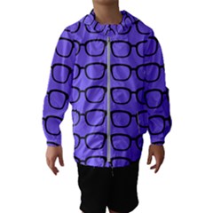 Nerdy Glasses Purple Hooded Windbreaker (kids)