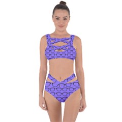 Nerdy Glasses Purple Bandaged Up Bikini Set 