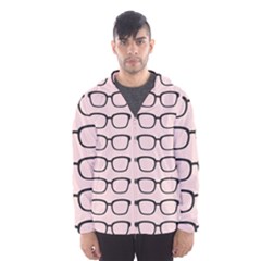 Nerdy Glasses Pink Hooded Windbreaker (men)