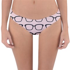 Nerdy Glasses Pink Reversible Hipster Bikini Bottoms