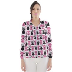 Waitress Uniform Dresses Nerdy Glasses Pattern Pink Windbreaker (women)