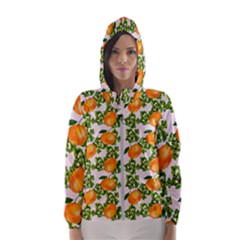 Citrus Tropical Orange Pink Hooded Windbreaker (women)