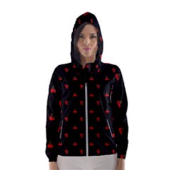 Candy Apple Black Pattern Hooded Windbreaker (women)