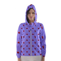 Candy Apple Lilac Pattern Hooded Windbreaker (women) by snowwhitegirl