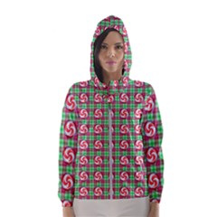 Peppermint Candy Green Plaid Hooded Windbreaker (women)