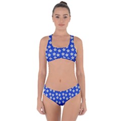 Silver Stars Royal Blue Criss Cross Bikini Set