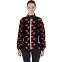 Kawaii Pumpkin Black High Neck Windbreaker (Women) View1