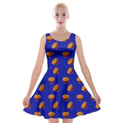 Kawaii Chips Blue Velvet Skater Dress by snowwhitegirl