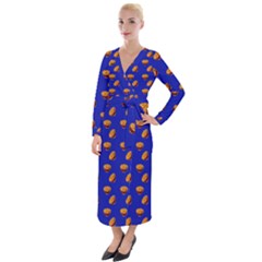 Kawaii Chips Blue Velvet Maxi Wrap Dress by snowwhitegirl