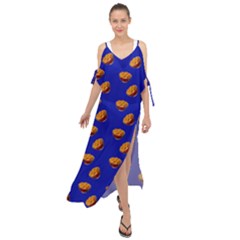 Kawaii Chips Blue Maxi Chiffon Cover Up Dress by snowwhitegirl