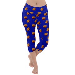 Kawaii Chips Blue Lightweight Velour Capri Yoga Leggings by snowwhitegirl