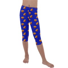 Kawaii Chips Blue Kids  Lightweight Velour Capri Leggings  by snowwhitegirl