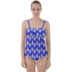 Ghost Pet Blue Twist Front Tankini Set