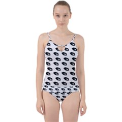 Eyes White Cut Out Top Tankini Set by snowwhitegirl