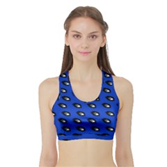 Eyes Blue Sports Bra With Border