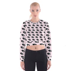 Eyes Pink Cropped Sweatshirt