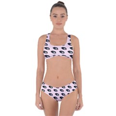 Eyes Pink Criss Cross Bikini Set