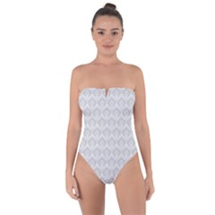 Damask Grey Tie Back One Piece Swimsuit