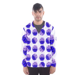 Kawaii Blueberry Jam Jar Pattern Hooded Windbreaker (men)