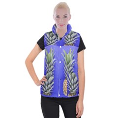 Pineapple Blue Women s Button Up Vest