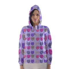 Valentine Hearts Lilac Hooded Windbreaker (women)