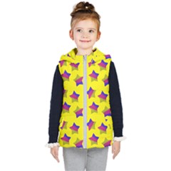 Ombre Glitter  Star Pattern Kids  Hooded Puffer Vest