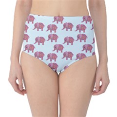 Pink Flower Elephant Classic High-waist Bikini Bottoms by snowwhitegirl