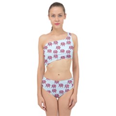 Pink Flower Elephant Spliced Up Two Piece Swimsuit by snowwhitegirl