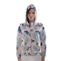 Vintage Floral Blue Pattern Hooded Windbreaker (Women) View1