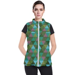 Green Geometric Women s Puffer Vest
