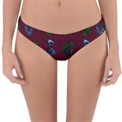 Gothic Girl Rose Red Pattern Reversible Hipster Bikini Bottoms by snowwhitegirl