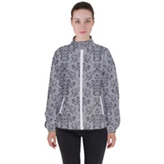 Victorian Paisley Grey High Neck Windbreaker (women)