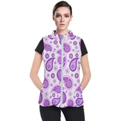 Retro Paisley Purple Women s Puffer Vest