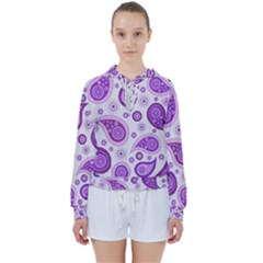 Retro Paisley Purple Women s Tie Up Sweat by snowwhitegirl