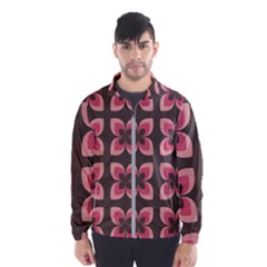 Retro Flower Pink Brown Windbreaker (men)