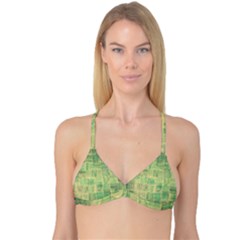 Abstract Green Tile Reversible Tri Bikini Top