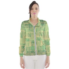 Abstract Green Tile Windbreaker (women)