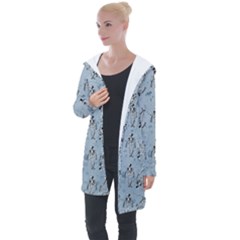 Skeleton Blue Background Longline Hooded Cardigan by snowwhitegirl