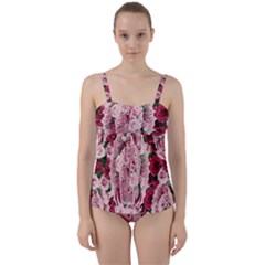 Guadalupe Roses Twist Front Tankini Set