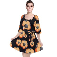 Wallpaper Ball Pattern Orange Velour Kimono Dress by Alisyart