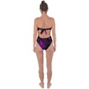 Background Red Purple Black Color Tie Back One Piece Swimsuit View2