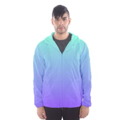 Turquoise Purple Dream Hooded Windbreaker (men) by retrotoomoderndesigns