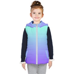 Turquoise Purple Dream Kids  Hooded Puffer Vest